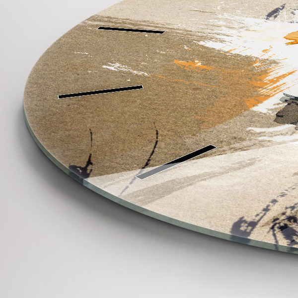 Kulaté skleněné hodiny s fotkou Abstraktní portrét ženy