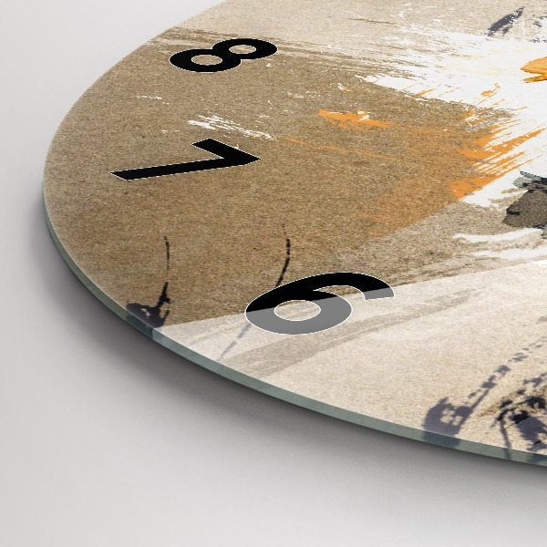 Kulaté skleněné hodiny s fotkou Abstraktní portrét ženy