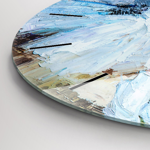 Kulaté skleněné hodiny s fotkou Mladé baletky