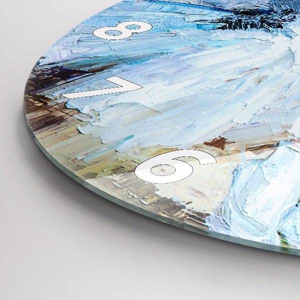 Kulaté skleněné hodiny s fotkou Mladé baletky