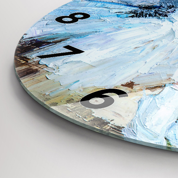 Kulaté skleněné hodiny s fotkou Mladé baletky