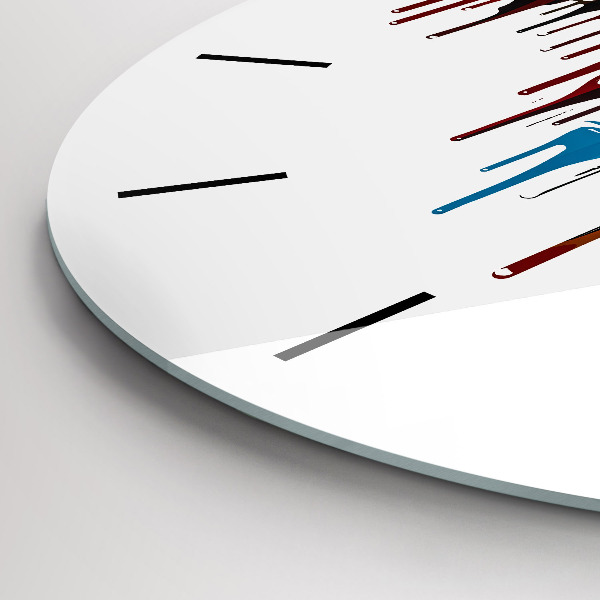 Kulaté skleněné hodiny s fotkou Barevná zebra