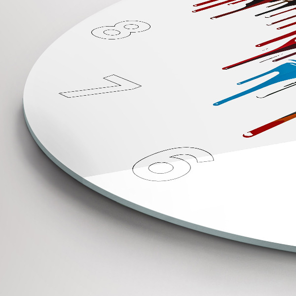 Kulaté skleněné hodiny s fotkou Barevná zebra