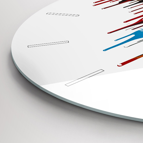 Kulaté skleněné hodiny s fotkou Barevná zebra