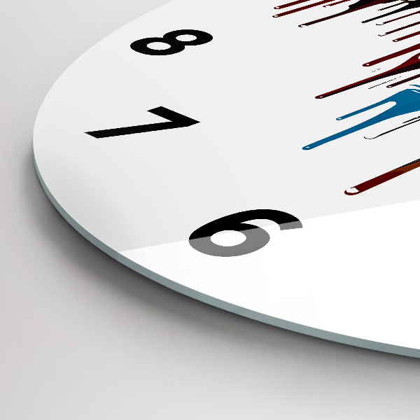 Kulaté skleněné hodiny s fotkou Barevná zebra