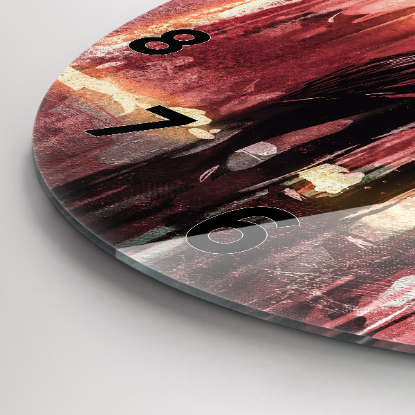 Kulaté skleněné hodiny s fotkou Mladý zamilovaný pár