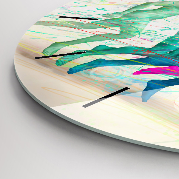 Kulaté skleněné hodiny s fotkou Barevní lidé