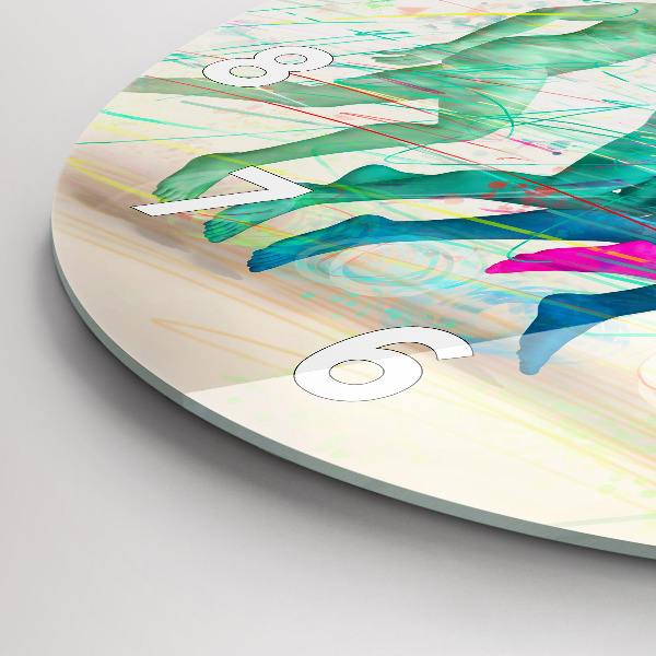 Kulaté skleněné hodiny s fotkou Barevní lidé