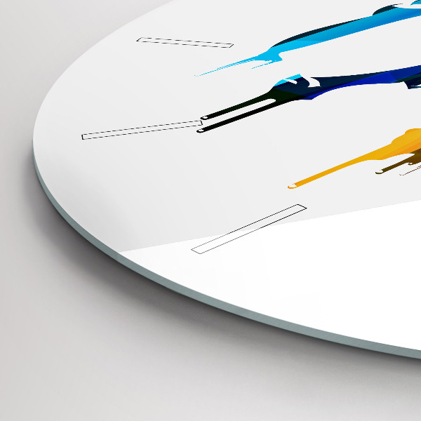 Kulaté skleněné hodiny s fotkou Barevný malovaný slon