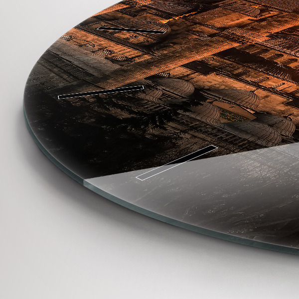 Kulaté skleněné hodiny s fotkou Istanbulská mešita