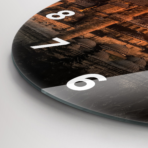 Kulaté skleněné hodiny s fotkou Istanbulská mešita