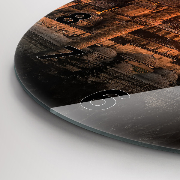 Kulaté skleněné hodiny s fotkou Istanbulská mešita