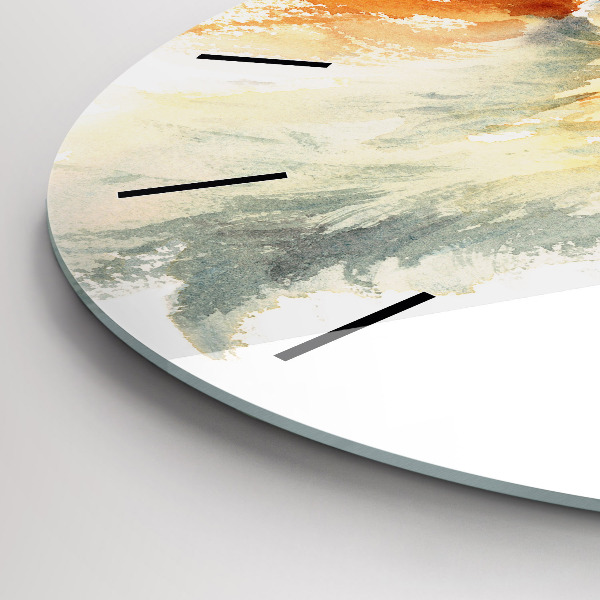 Kulaté skleněné hodiny s fotkou Akvarel mladá liška