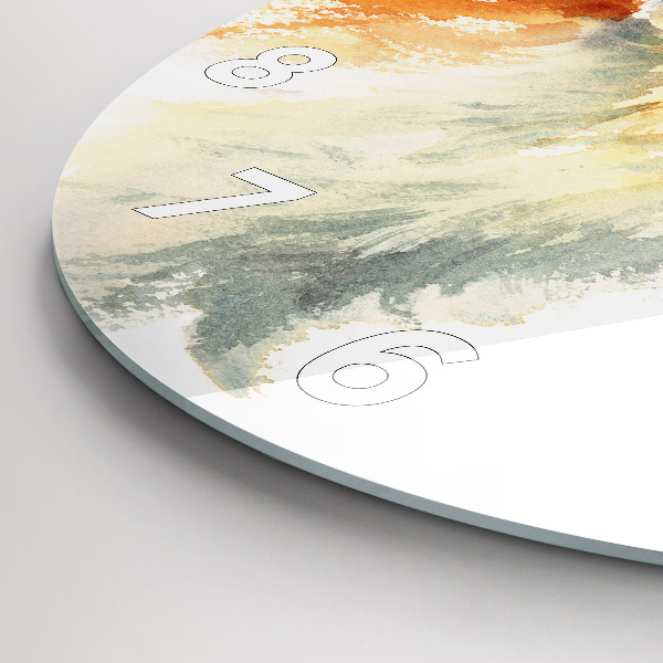 Kulaté skleněné hodiny s fotkou Akvarel mladá liška