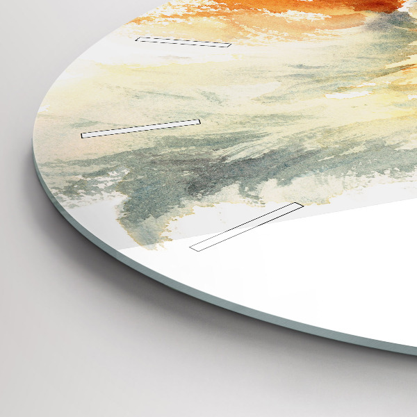 Kulaté skleněné hodiny s fotkou Akvarel mladá liška