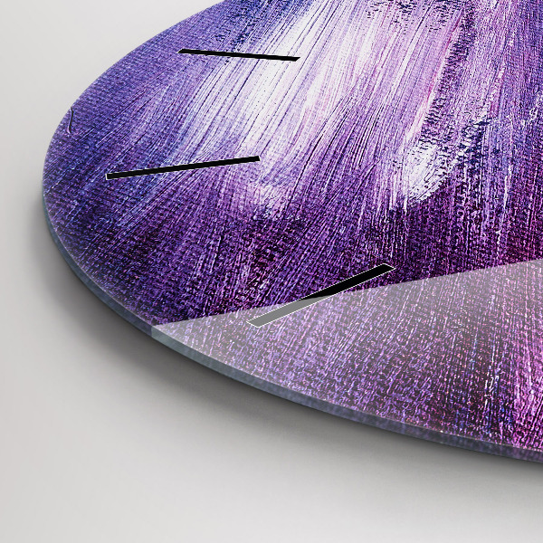 Kulaté skleněné hodiny s fotkou Textura akrylové barvy