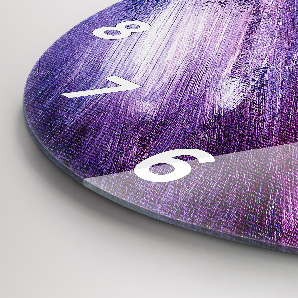 Kulaté skleněné hodiny s fotkou Textura akrylové barvy