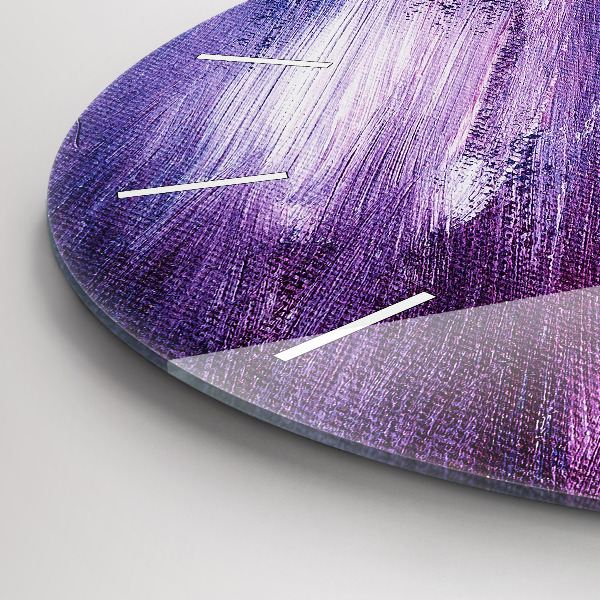 Kulaté skleněné hodiny s fotkou Textura akrylové barvy