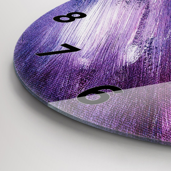 Kulaté skleněné hodiny s fotkou Textura akrylové barvy