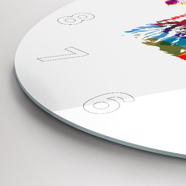 Kulaté skleněné hodiny s fotkou Hlava medvěda