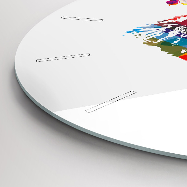 Kulaté skleněné hodiny s fotkou Hlava medvěda