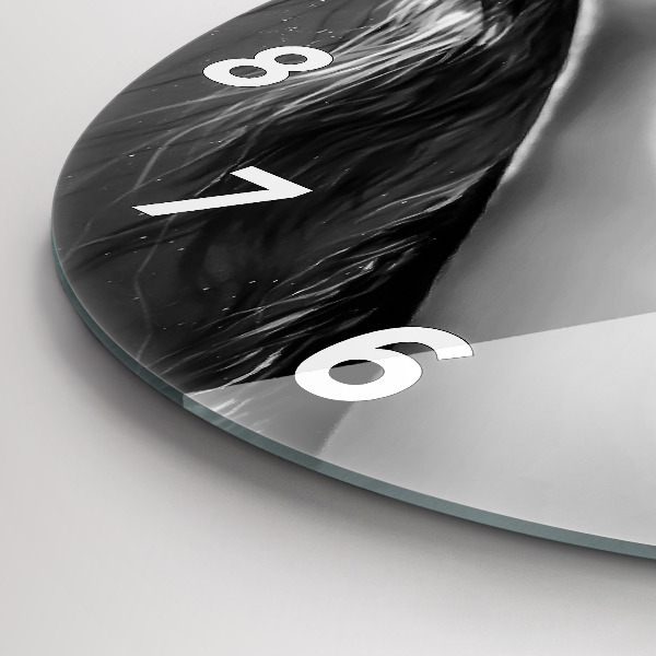 Kulaté skleněné hodiny s fotkou Ústa ženy