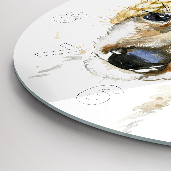 Kulaté skleněné hodiny s fotkou Jelen