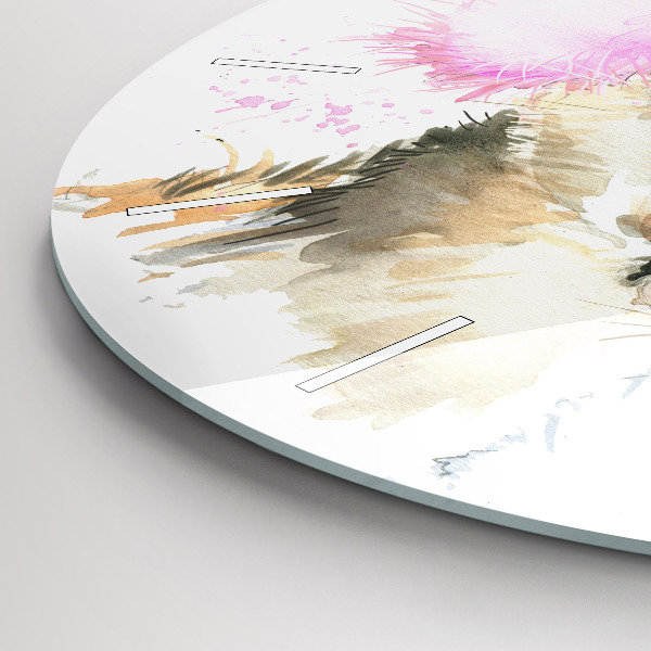 Kulaté skleněné hodiny s fotkou Lesní jelen