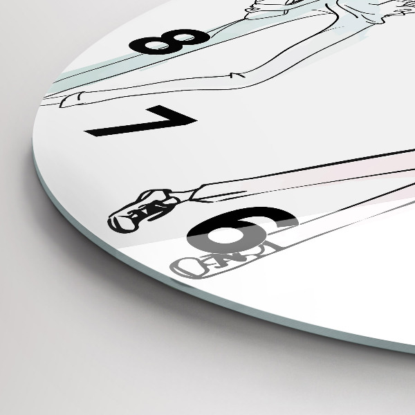 Kulaté skleněné hodiny s fotkou Dámská móda