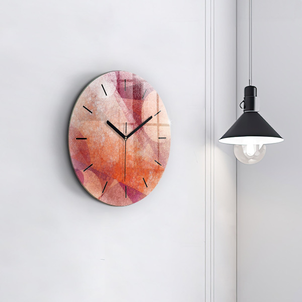 Kulaté skleněné hodiny s fotkou Geometrická abstrakce