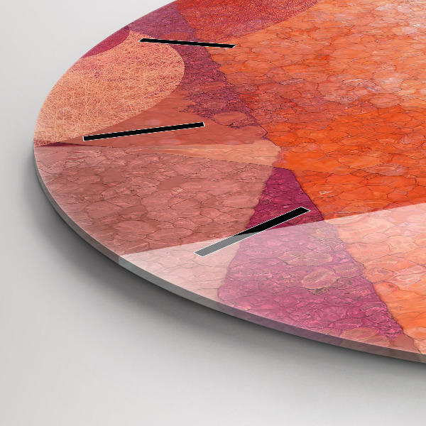 Kulaté skleněné hodiny s fotkou Geometrická abstrakce
