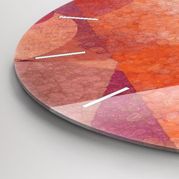 Kulaté skleněné hodiny s fotkou Geometrická abstrakce