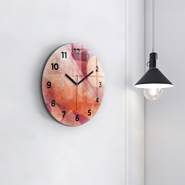 Kulaté skleněné hodiny s fotkou Geometrická abstrakce