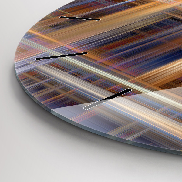 Kulaté skleněné hodiny s fotkou Geometrická abstrakce