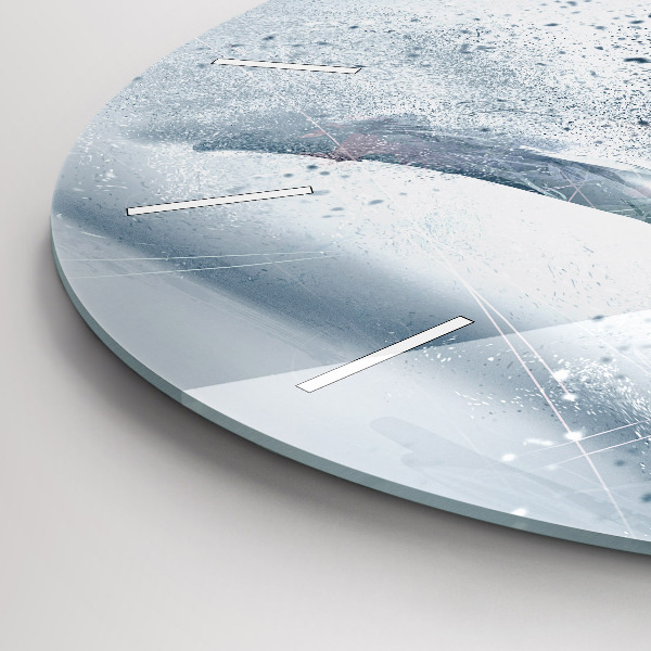 Kulaté skleněné hodiny s fotkou Běžící muž