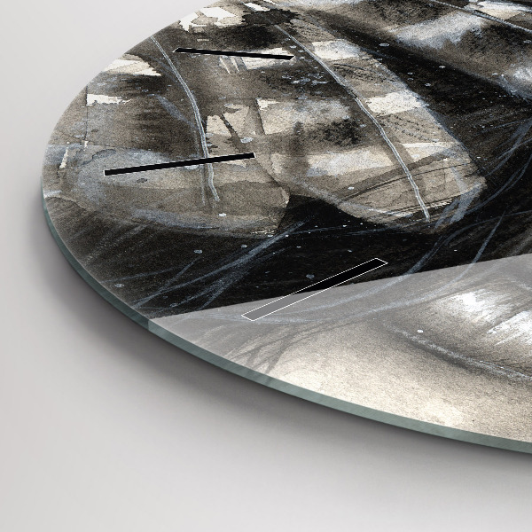 Kulaté skleněné hodiny s fotkou Malovaný portrét