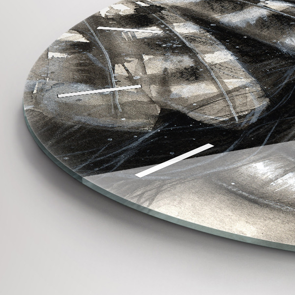 Kulaté skleněné hodiny s fotkou Malovaný portrét