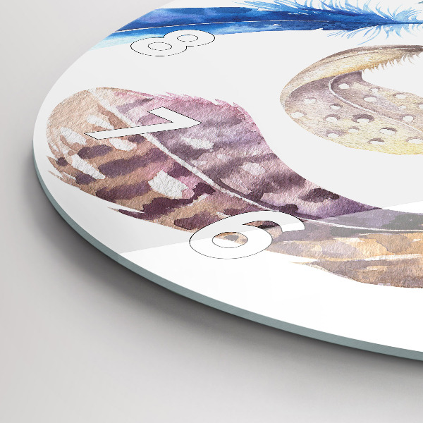 Kulaté skleněné hodiny s fotkou Retro umělecká ilustrace