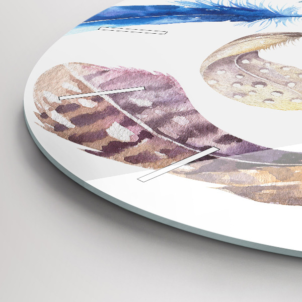 Kulaté skleněné hodiny s fotkou Retro umělecká ilustrace