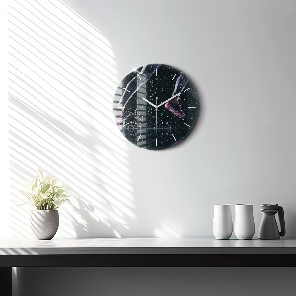 Kulaté skleněné hodiny s fotkou Zdravý životní styl - běh
