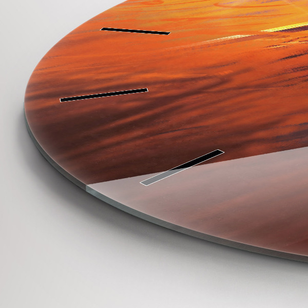 Kulaté skleněné hodiny s fotkou Rytíř s mečem