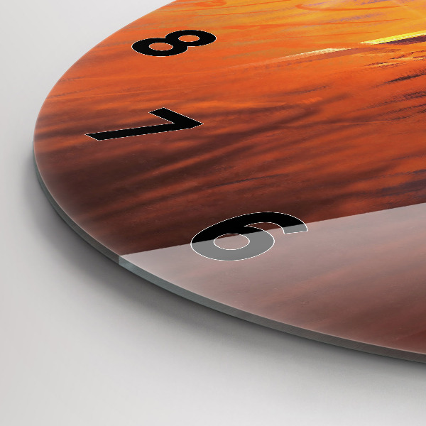 Kulaté skleněné hodiny s fotkou Rytíř s mečem