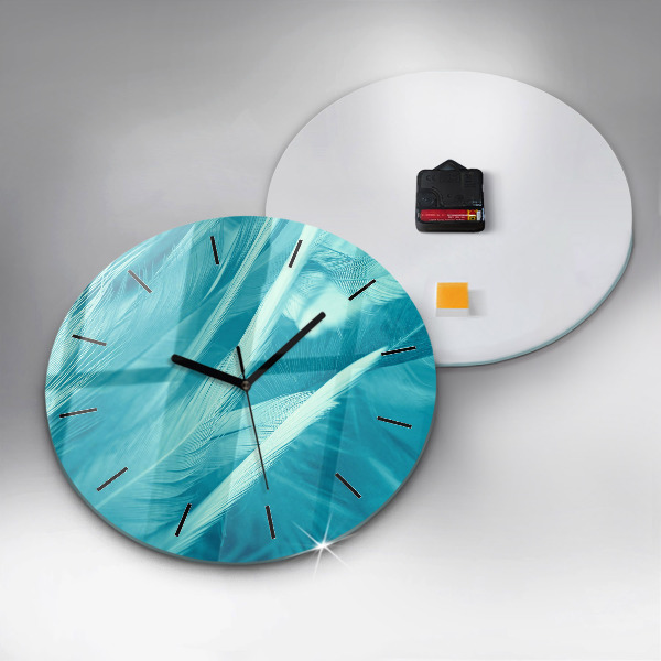 Kulaté skleněné hodiny s fotkou Zelená tyrkysová vinobraní