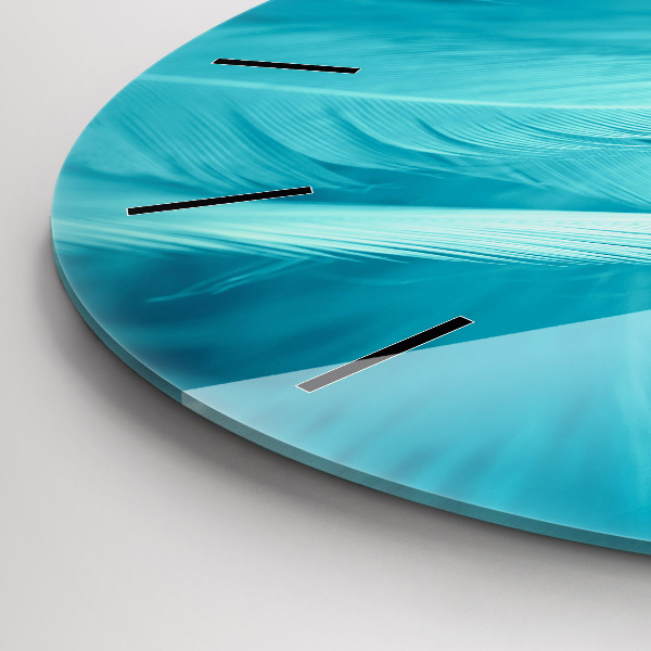 Kulaté skleněné hodiny s fotkou Zelená tyrkysová vinobraní