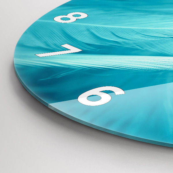 Kulaté skleněné hodiny s fotkou Zelená tyrkysová vinobraní