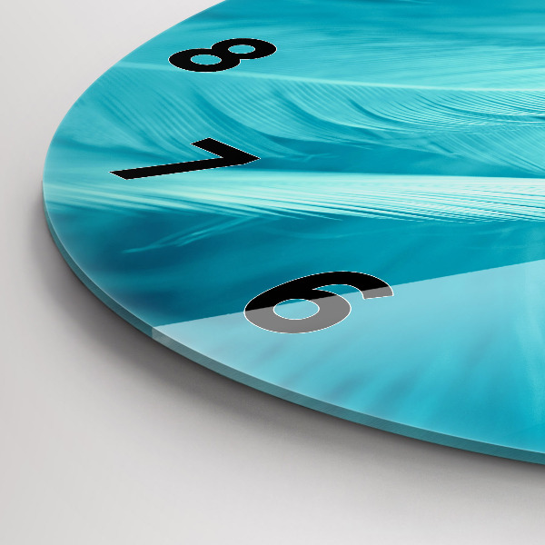 Kulaté skleněné hodiny s fotkou Zelená tyrkysová vinobraní