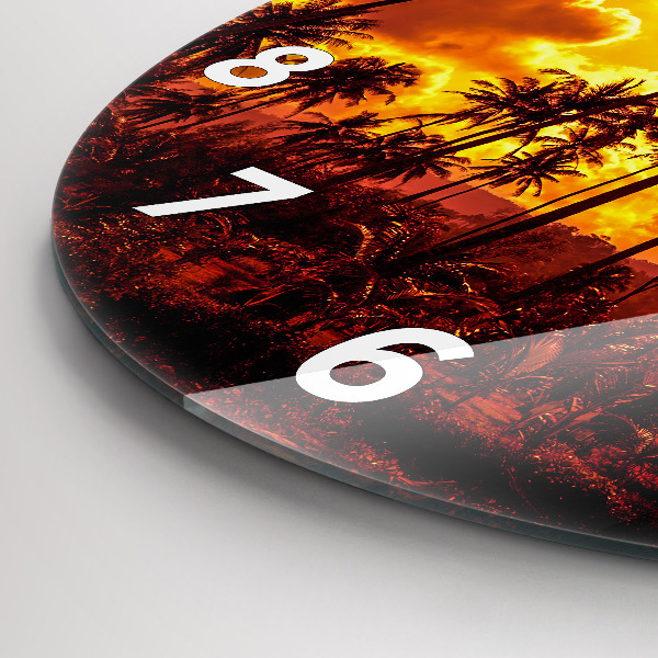 Kulaté skleněné hodiny s fotkou Thajsko Pláž Klong Prao