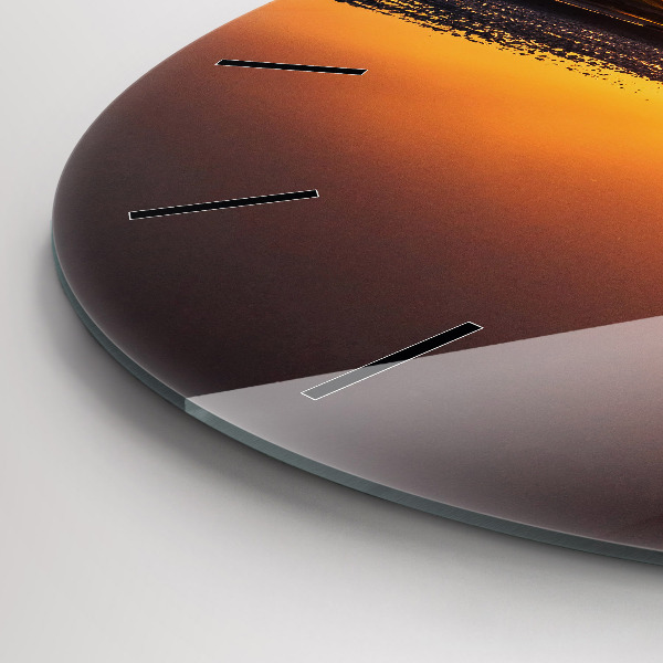 hodiny na skle Běžec a západ slunce