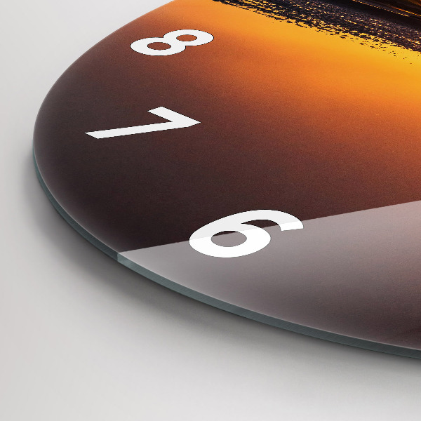 hodiny na skle Běžec a západ slunce