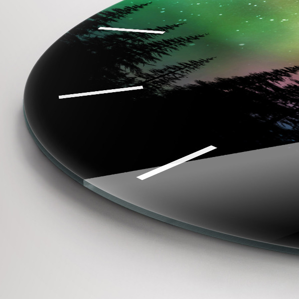 hodiny na skle Polární záře